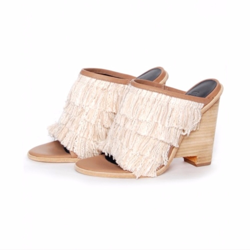 Tibi New York Ophelie Mules Fringe Tassels - Picture 1 of 8